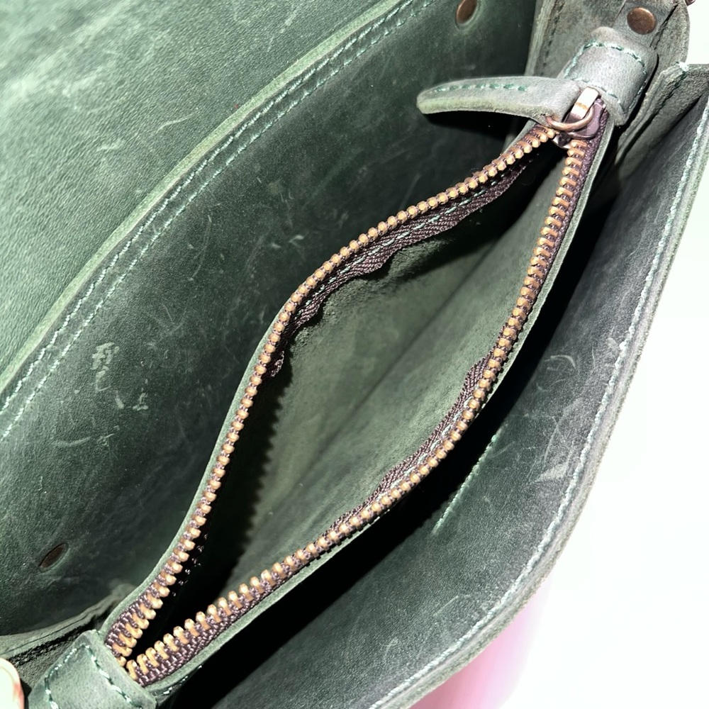 Green Leather Crossbody Bag - Picture 14 of 15